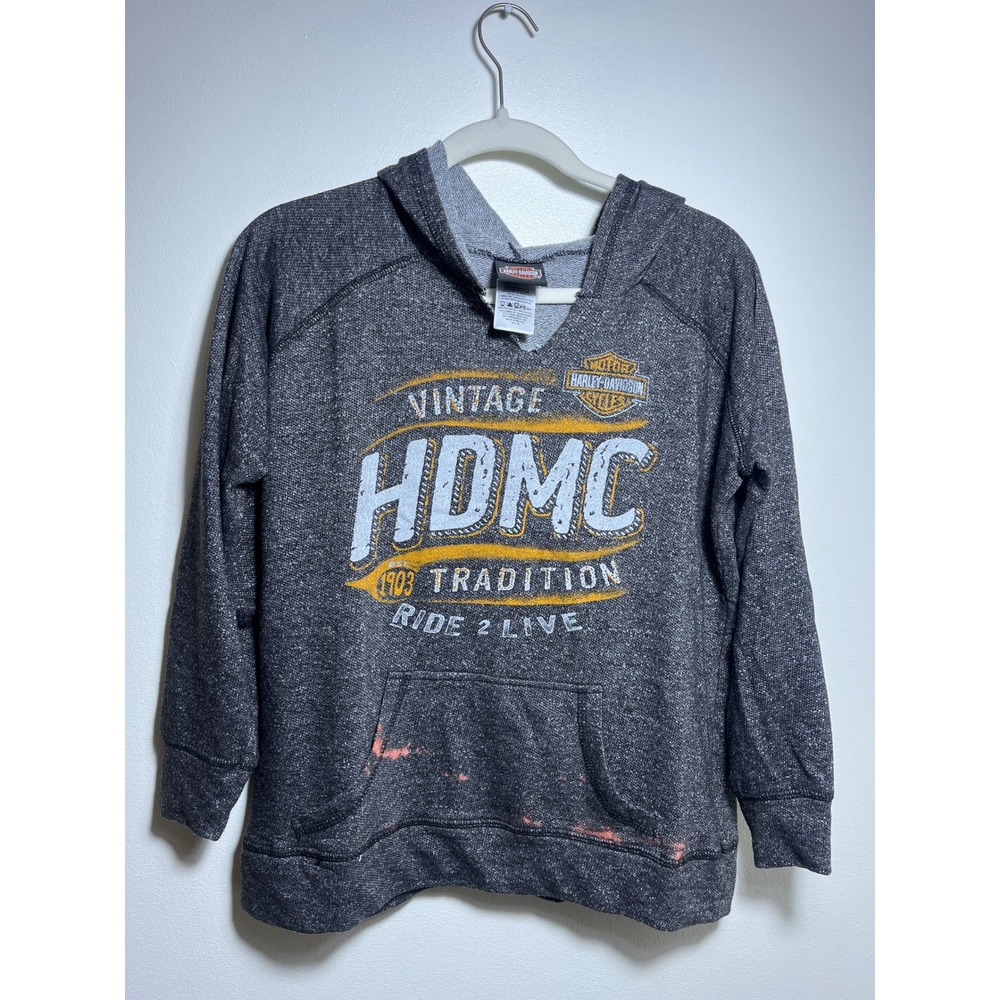 Harley-Davidson HDMC Tradition Hoodie Charcoal Heather Graphic Pullover